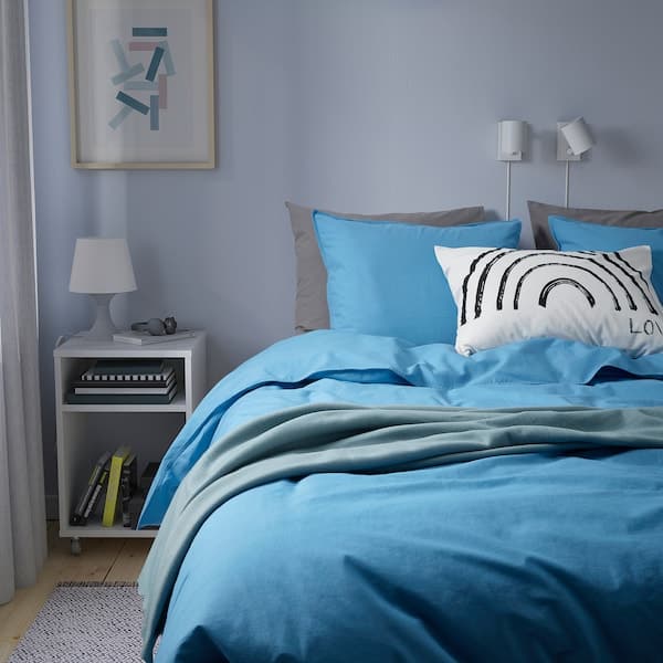 Ikea ÄNGSLILJA - Duvet cover and pillowcase, blue, 150x200/50x80 cm