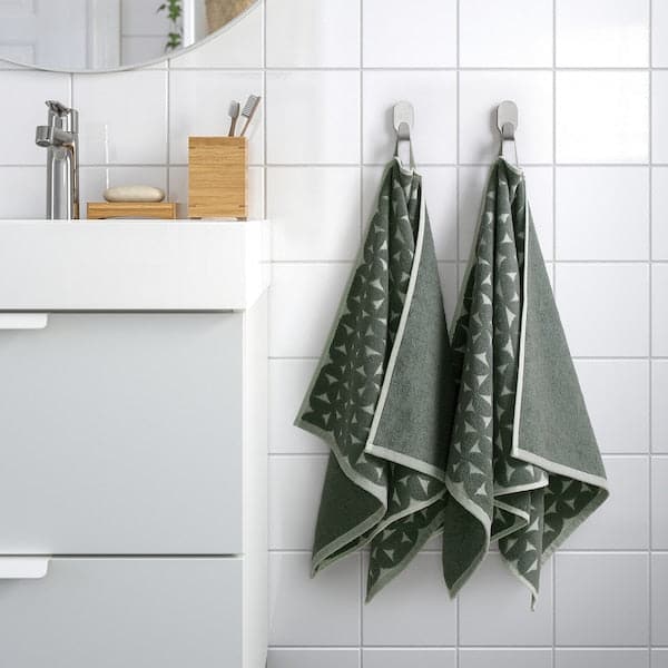 ÄNGSNEJLIKA - Hand towel, grey/green, 50x100 cm - best price from Maltashopper.com 70546889
