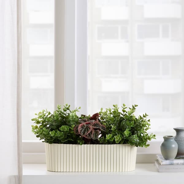 ÄPPELROS - Plant pot, in/outdoor/off-white oval, 9 cm - best price from Maltashopper.com 00478365