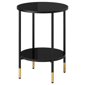 Ikea ÄSPERÖD - Side table, black/glass black, 45 cm