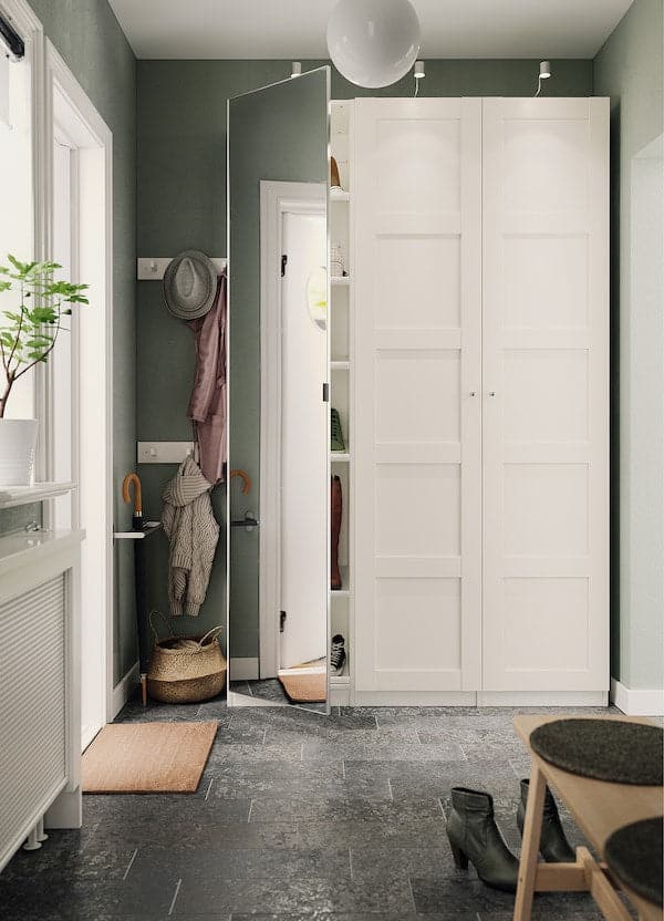 ÅHEIM - Door with hinges, mirror glass, 50x229 cm - best price from Maltashopper.com 39281725