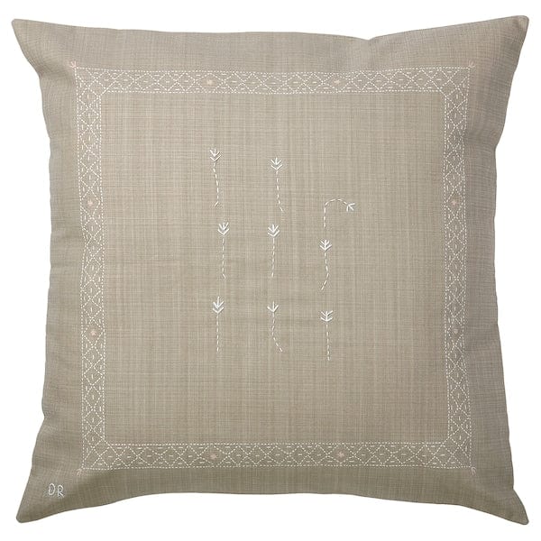 Ikea ÅKERNEJLIKA - Cushion cover, beige/flower, 50x50 cm
