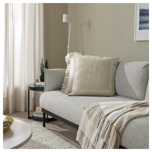 Ikea ÅKERNEJLIKA - Cushion cover, beige/flower, 50x50 cm