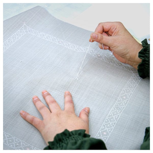 Ikea ÅKERNEJLIKA - Cushion cover, beige/flower, 50x50 cm