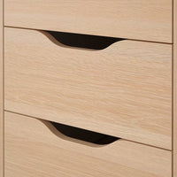 ALEX drawer unit on castors, white stained oak effect/black, 36x76 cm