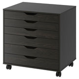 ALEX drawer unit on castors, black-brown, 67x66 cm