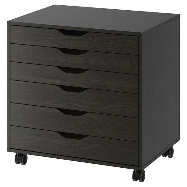 ALEX Chest of drawers with castors - black-brown 67x66 cm , 67x66 cm - best price from Maltashopper.com 70483429