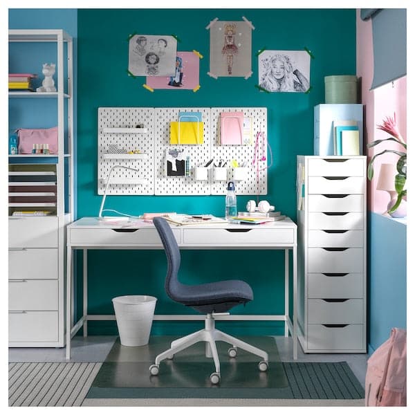 ALEX - Desk, white, 132x58 cm - best price from Maltashopper.com 80483438