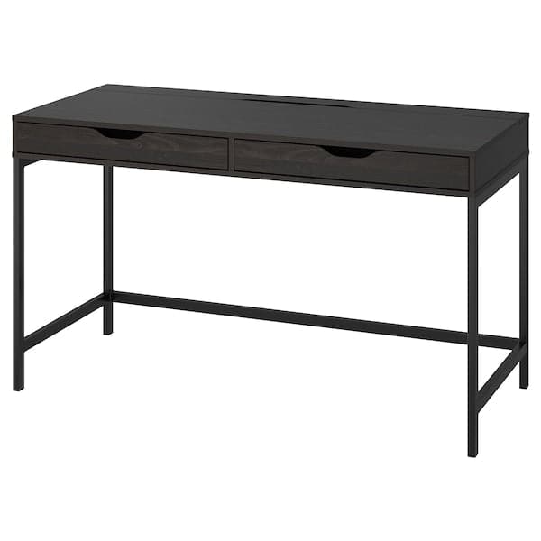 ALEX Desk - black-brown 132x58 cm , - best price from Maltashopper.com 00483442