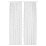 ALVINE SPETS net curtains, 1 pair, off-white/with rod pocket, 145x300 cm