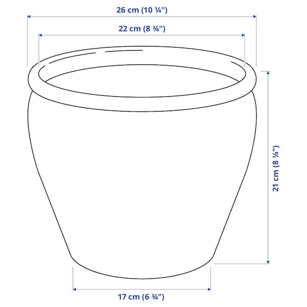 AMBRARÖNN - Plant pot, in/outdoor/white, 19 cm - best price from Maltashopper.com 00559494