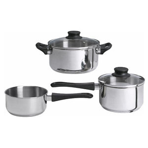 Ikea ANNONS - 5-piece cookware set, glass/stainless steel