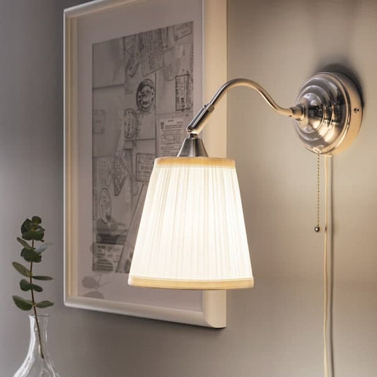 Ikea ÅRSTID Wall lamp - nickel/white ,