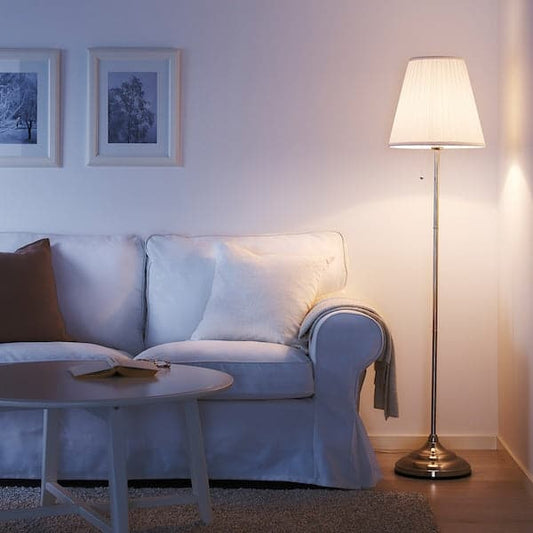 Ikea ÅRSTID Floor lamp - nickel-plated/white ,