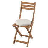 ASKHOLMEN chair, outdoor, foldable dark brown/Frösön/Duvholmen beige, 36x87 cm