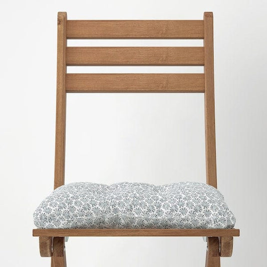 Ikea ASKHOLMEN - Garden chair, folding dark brown/Klösan blue