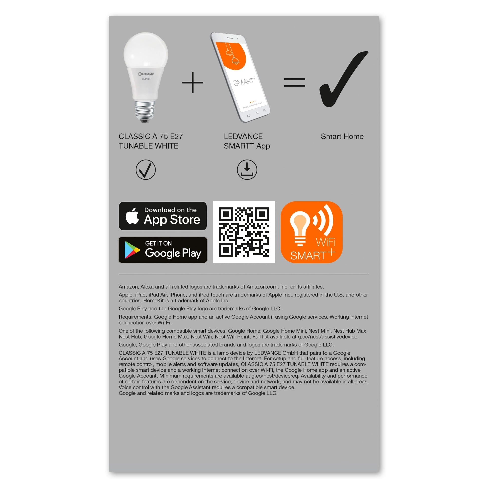 LED BULB SMART E27=75W FROSTED DROP CCT
