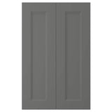 AXSTAD 2-p door f corner base cabinet set, dark grey, 26x80 cm