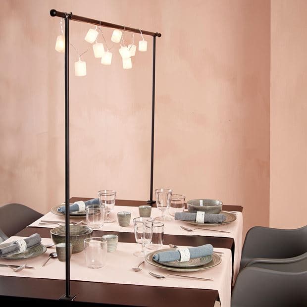 Casa Extendable decoration bar 140-250 cm black, H 90 x W 140 x D 5 cm