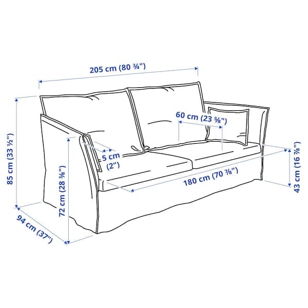 BACKSÄLEN 3 seater sofa - Hallarp grey , - best price from Maltashopper.com 49393157