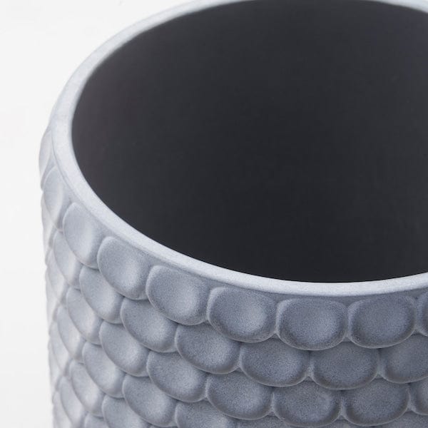 Ikea BÄCKDRÅG - Plant pot, fish scale patterned/white grey, 12 cm