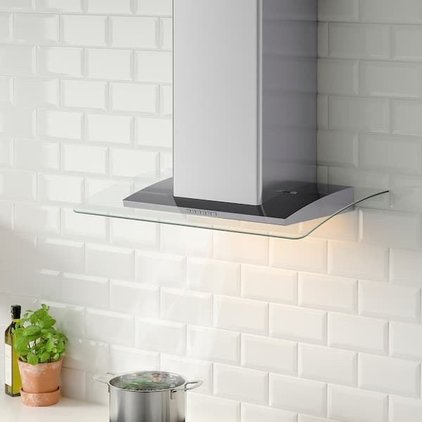 BALANSERAD Hood to be fixed to the wall - stainless steel/glass 80 cm , 80 cm - best price from Maltashopper.com 50526991