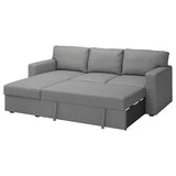 BÅRSLÖV 3-seat sofa-bed with chaise longue, Tibbleby beige/grey, 236x90x153 cm
