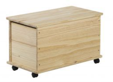 SOLID PINE TRUNK WITH 4 WHEELS 73X39X43.5 CM