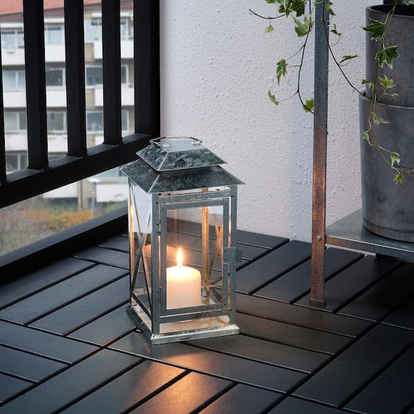 BEFÄSTA - Lantern f block candle, in/outdoor, galvanised, 29 cm - best price from Maltashopper.com 50496833
