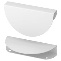 BEGRIPA handle, white/half-round, 130 mm, 2 pack