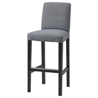 BERGMUND cover for bar stool with backrest, Gunnared medium grey
