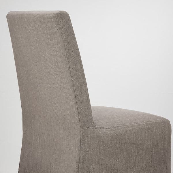 BERGMUND Chair with medium length lining - white/Nolhaga grey/beige , - best price from Maltashopper.com 39390003