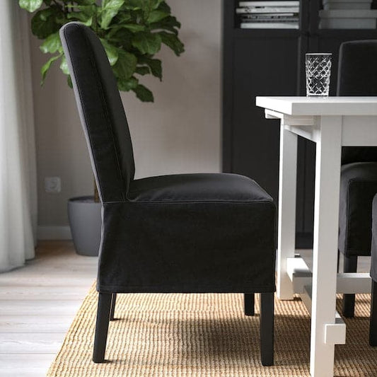 Ikea BERGMUND Chair with medium length lining - black/Djuparp dark grey ,