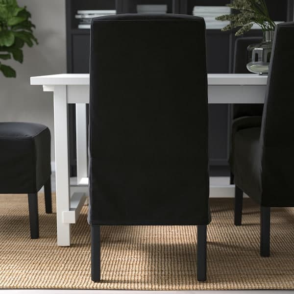 Ikea BERGMUND Chair with medium length lining - black/Djuparp dark grey ,