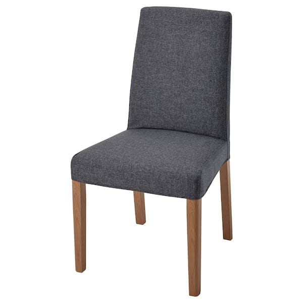 Ikea BERGMUND Chair - oak/Gunnared smoke grey ,