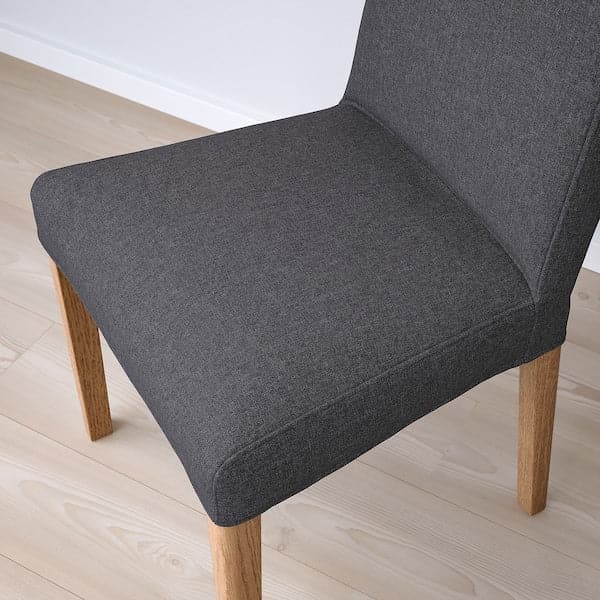 Ikea BERGMUND Chair - oak/Gunnared smoke grey ,