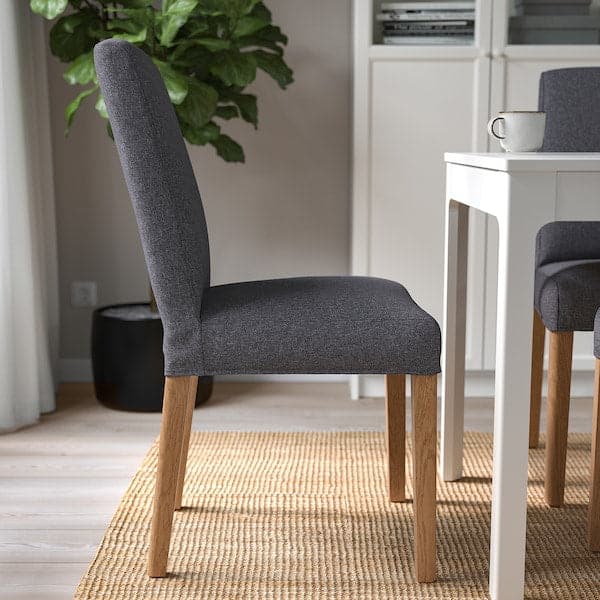 Ikea BERGMUND Chair - oak/Gunnared smoke grey ,