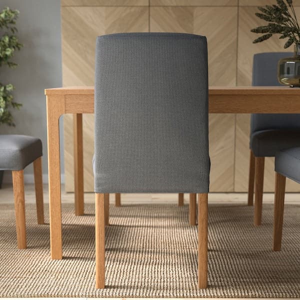 Ikea BERGMUND Chair - oak/Nykvarn grey ,