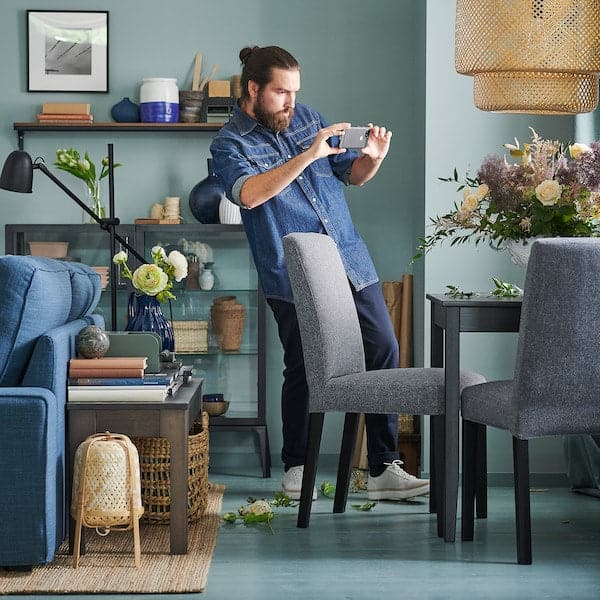 Ikea BERGMUND Chair - black/Gunnared smoke grey