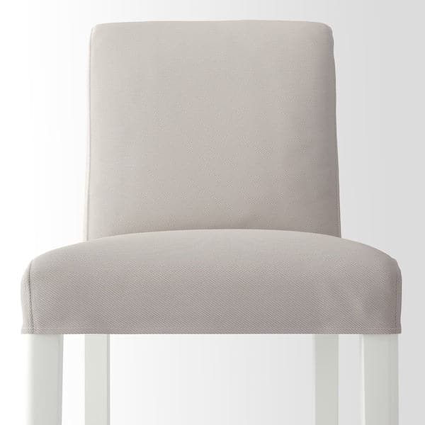 BERGMUND Bar stool with back - white/Hallarp beige 62 cm , 62 cm - best price from Maltashopper.com 69388112