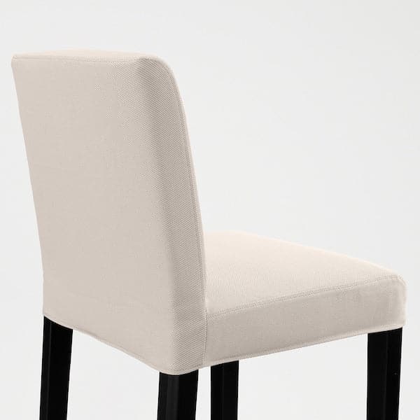 BERGMUND Bar stool with backrest - black/Hallarp beige 62 cm - best price from Maltashopper.com 19388181