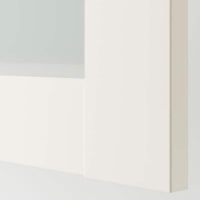 BERGSBO door with hinges, frosted glass/white, 50x229 cm