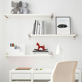 BERGSHULT / GRANHULT wall shelf combination, white/nickel-plated, 80x20 cm