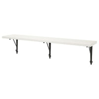 BERGSHULT / KROKSHULT wall shelf, white/anthracite, 120x20 cm