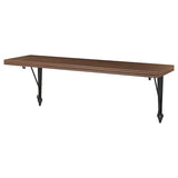 BERGSHULT / KROKSHULT wall shelf, walnut effect/anthracite, 80x20 cm
