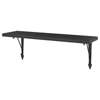 BERGSHULT / KROKSHULT wall shelf, brown-black/anthracite, 80x20 cm