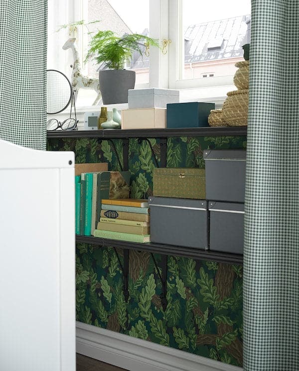 Ikea BERGSHULT - Shelf, brown-black, 80x20 cm