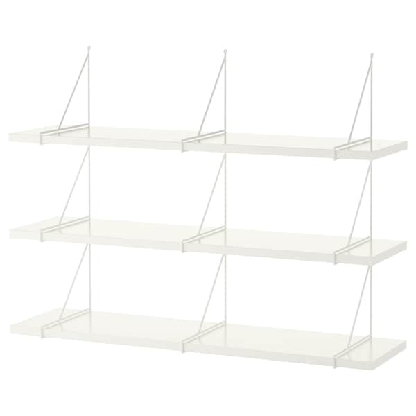 Ikea BERGSHULT / PERSHULT - Wall shelf combination, white/white, 120x30 cm