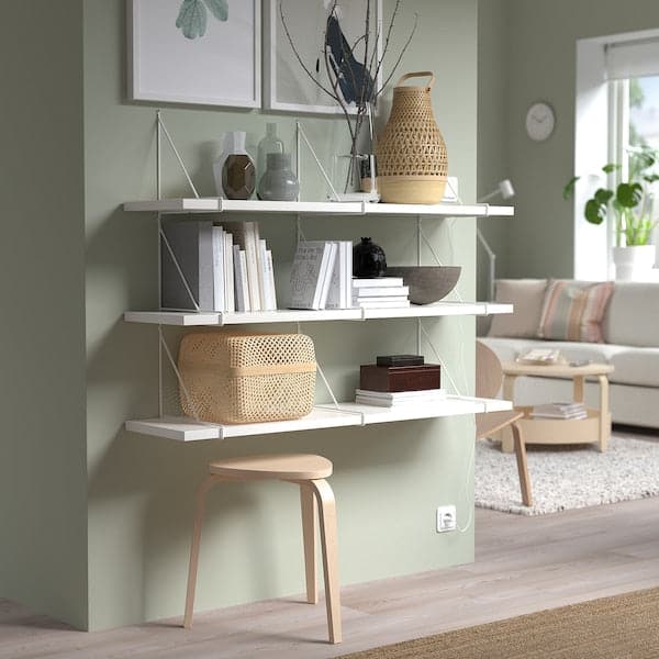 BERGSHULT / PERSHULT - Wall shelf combination, white/white, 120x30 cm - best price from Maltashopper.com 59291158
