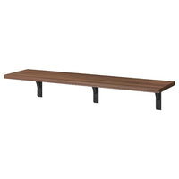 BERGSHULT / RAMSHULT wall shelf, walnut effect/black, 120x30 cm